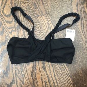 Black braided strap bralette
